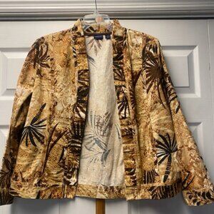 NWOT - Westbound Women's Palm Tree Patterned Jacket - Sz L